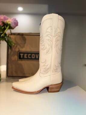 Tecovas The Annie White Leather Cowboy Boots Size 7B